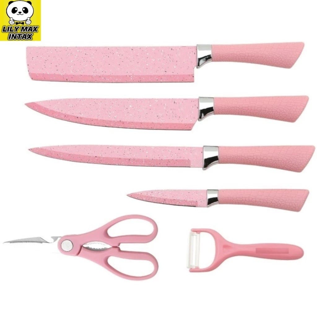 Kit de Facas Gourmet 6 Peças em Aço Inox | Facas, Tesoura e Descascador